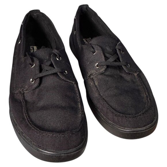 Timberland Shoes Mens Size 9.5 Black Hookset Canvas Casual Boat Lace‎ up - Picture 2 of 8